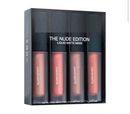 Nude Red Edition Liquid Lipstick Set – 4 Shades (Matte Finish)