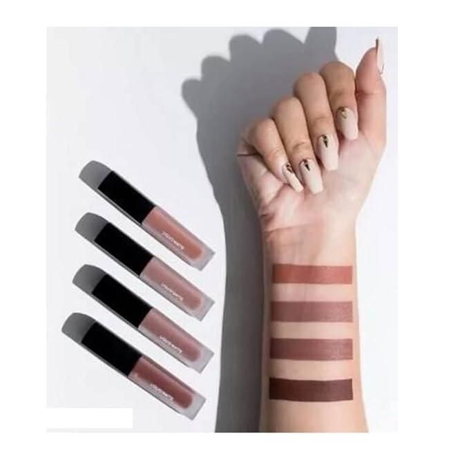 Nude Red Edition Liquid Lipstick Set – 4 Shades (Matte Finish)